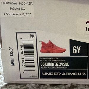 Under Armour Red GS Curry Sneakers